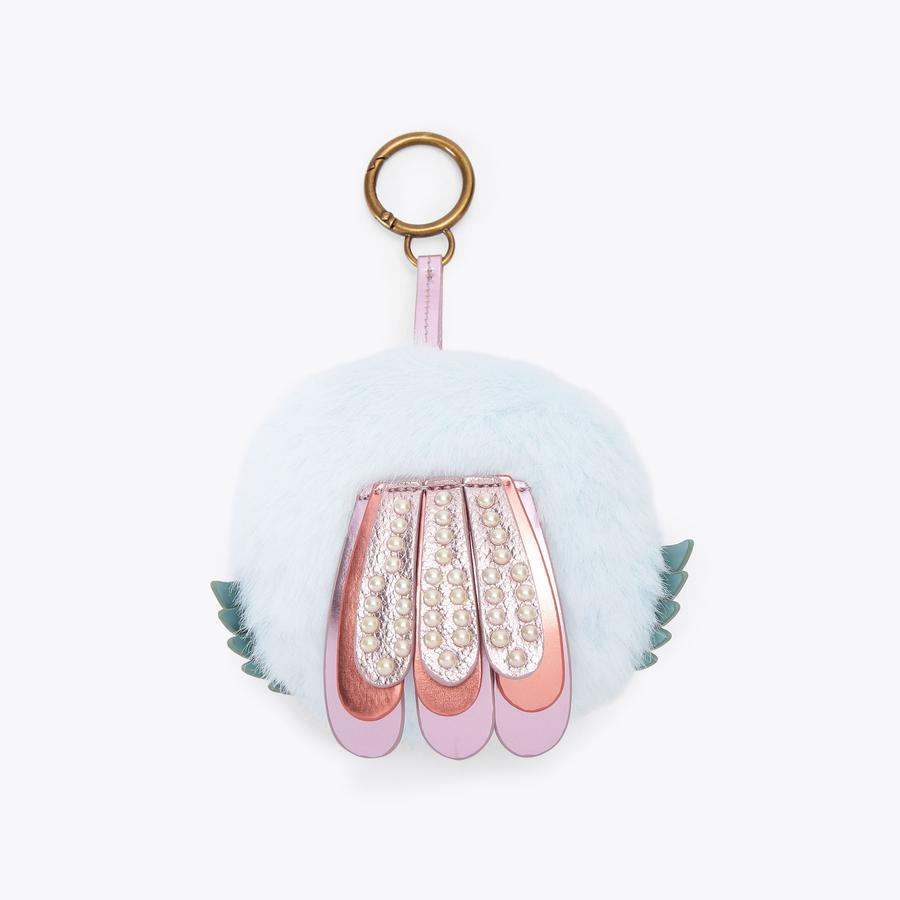 POM POM EAGLE CHARM Blue Faux Fur Pom Pom Charm by KURT GEIGER LONDON