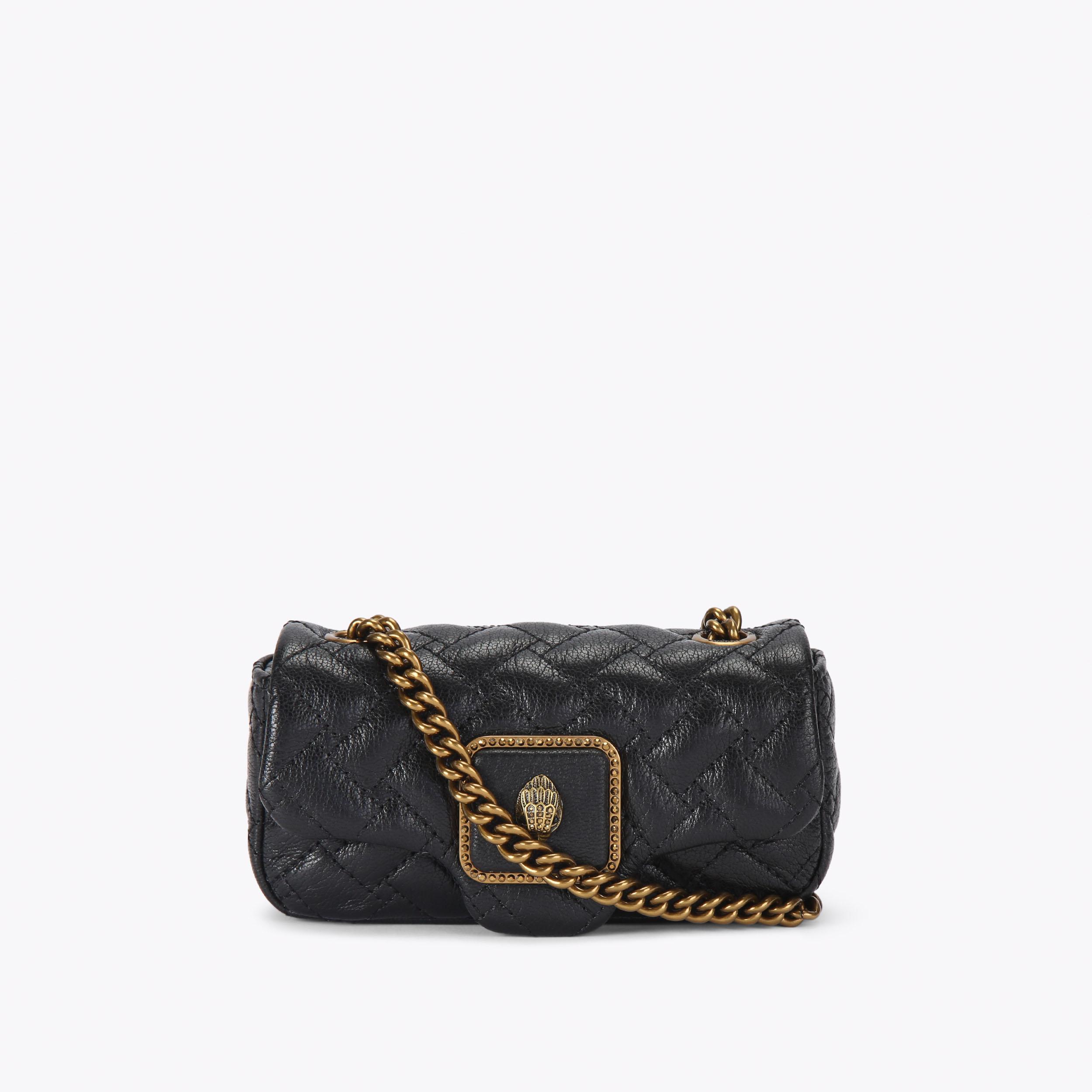 LONG NANO PIMLICO BAG Black Micro Cross Body Bag by KURT GEIGER LONDON