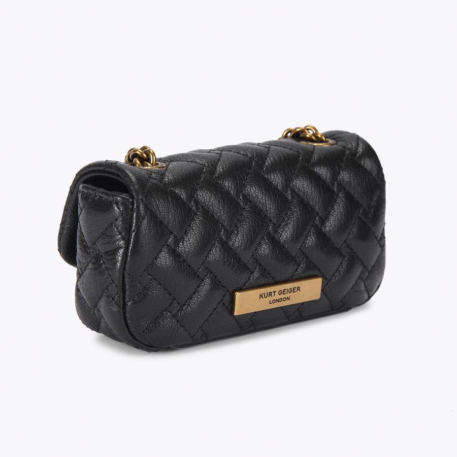 LONG NANO PIMLICO BAG Black Micro Cross Body Bag by KURT GEIGER LONDON