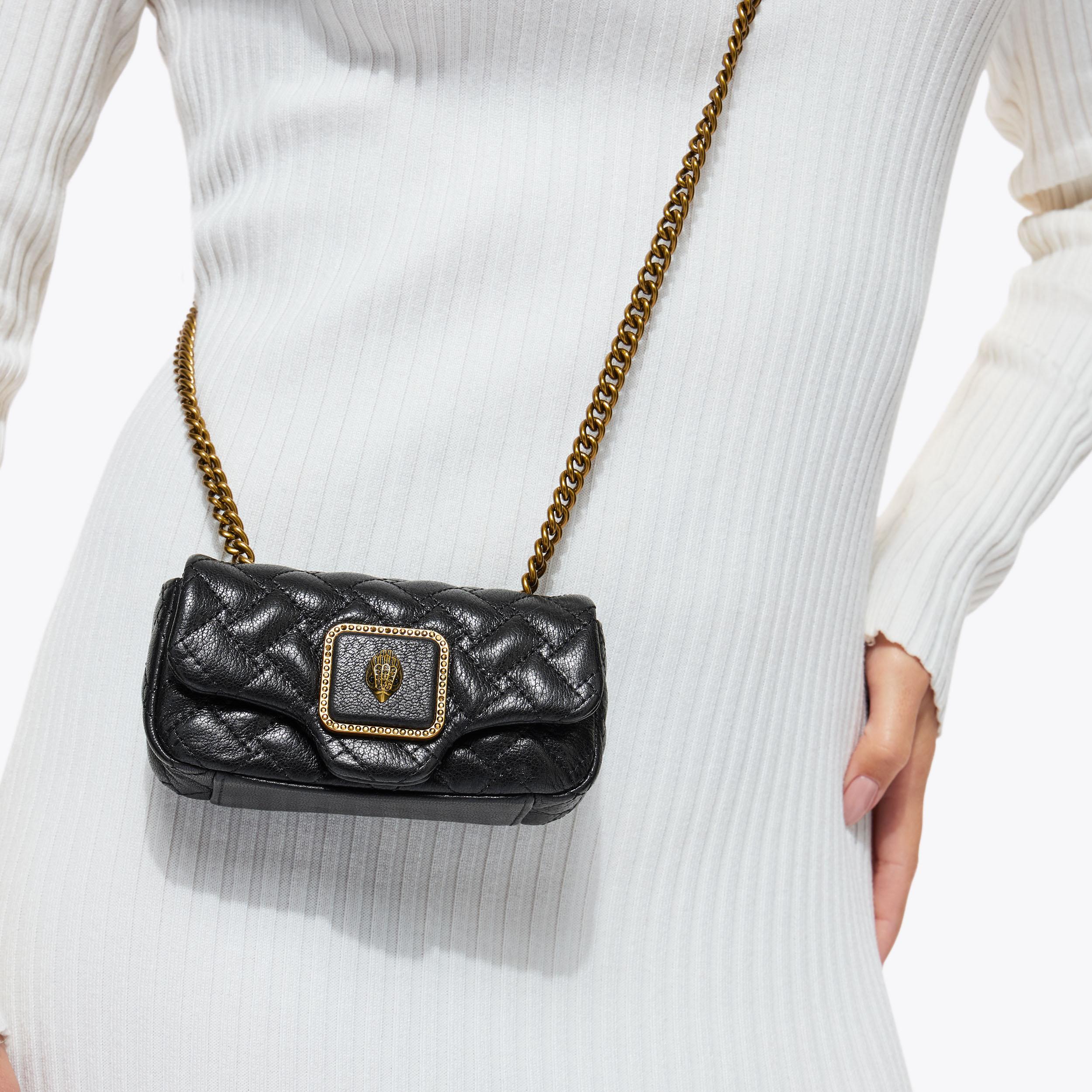 LONG NANO PIMLICO BAG Black Micro Cross Body Bag by KURT GEIGER LONDON