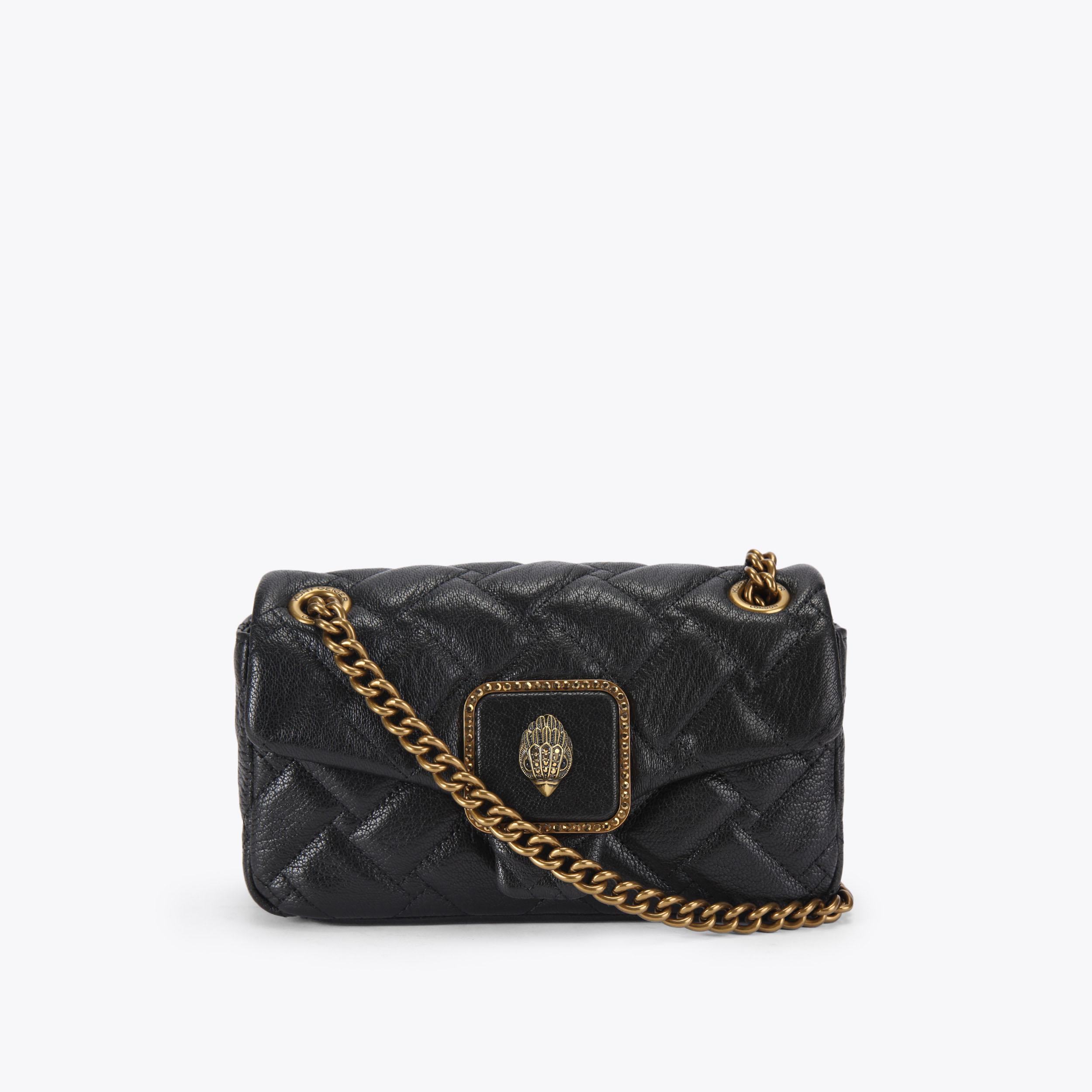 MINI PIMLICO BAG Black Patent Quilted Purse by KURT GEIGER LONDON