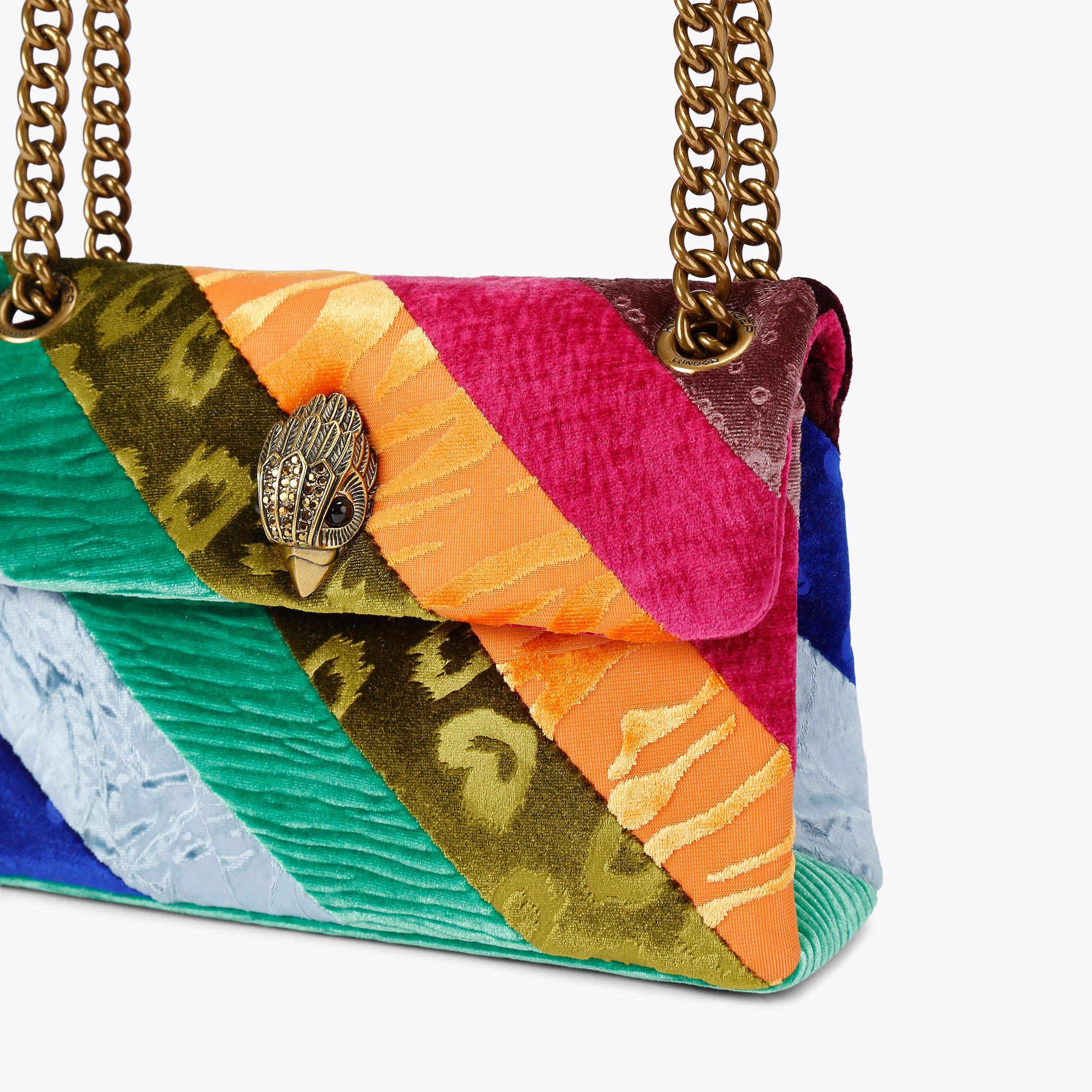 MINI KENSINGTON L Velvet Striped Cross Body Bag by KURT GEIGER LONDON