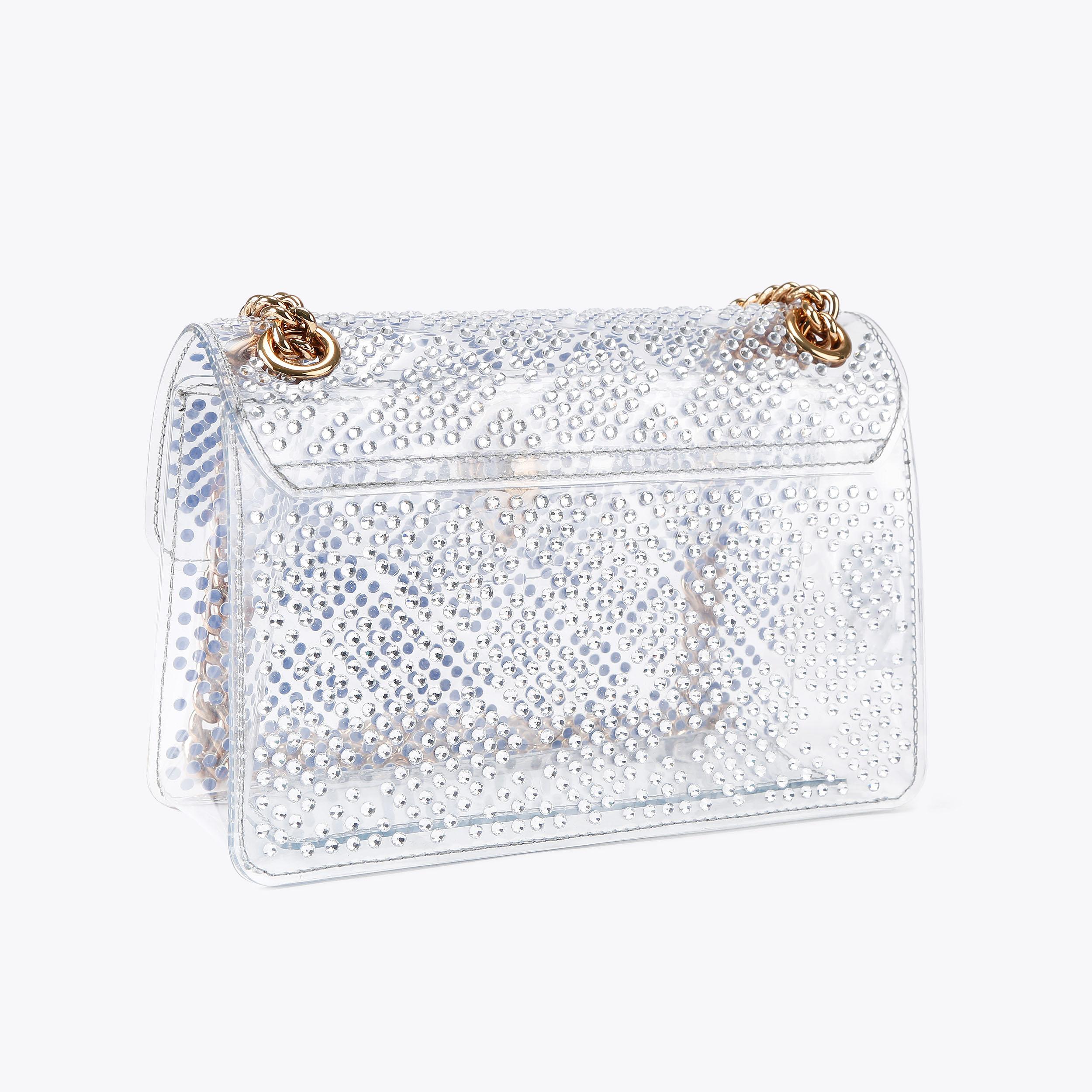 VINYL MINI KENSINGTON H Clear Crystal Shoulder Bag by KURT GEIGER