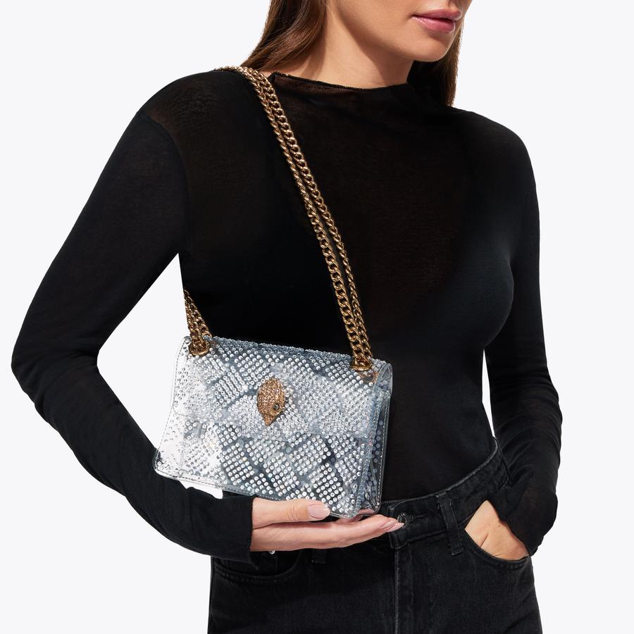 VINYL MINI KENSINGTON H Clear Crystal Shoulder Bag by KURT GEIGER