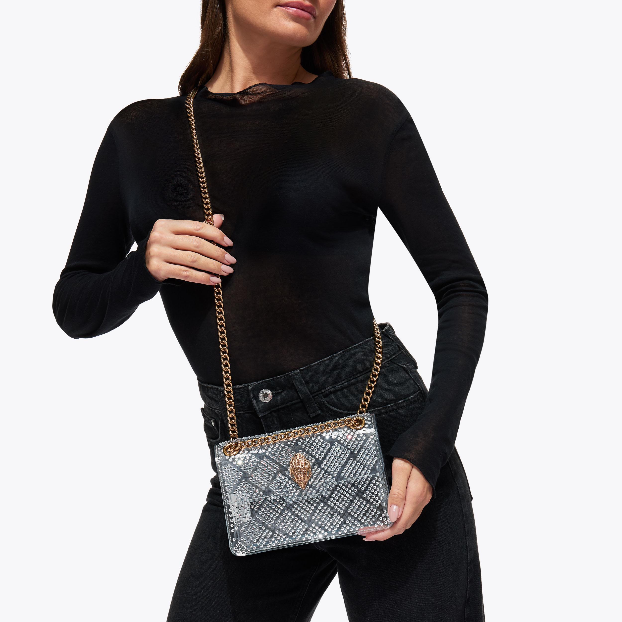 VINYL MINI KENSINGTON H Clear Crystal Shoulder Bag by KURT GEIGER