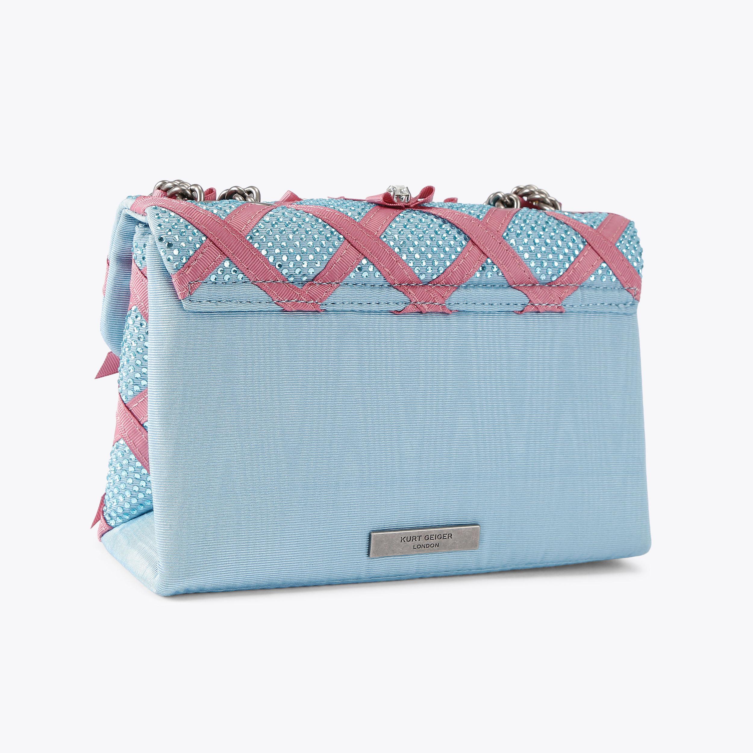 MD KENSINGTON BOWS Blue Pink Bow Crystal Cross Body Bag by KURT GEIGER ...