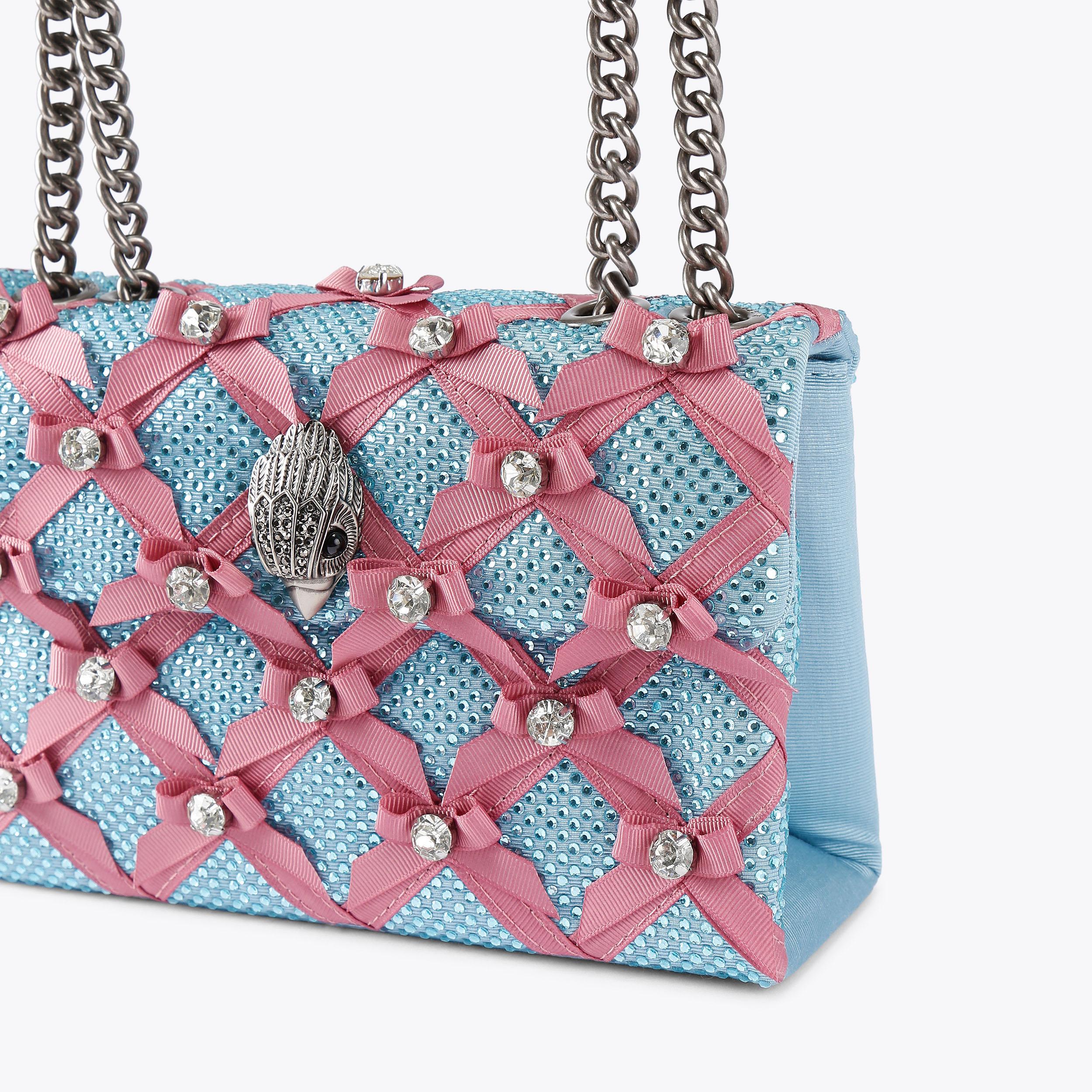 MD KENSINGTON BOWS Blue Pink Bow Crystal Cross Body Bag by KURT GEIGER ...