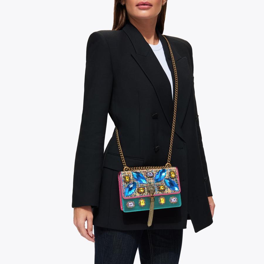 SHOREDITCH SM XBODY GEM Tweed Crystal Cross Body Bag by KURT
