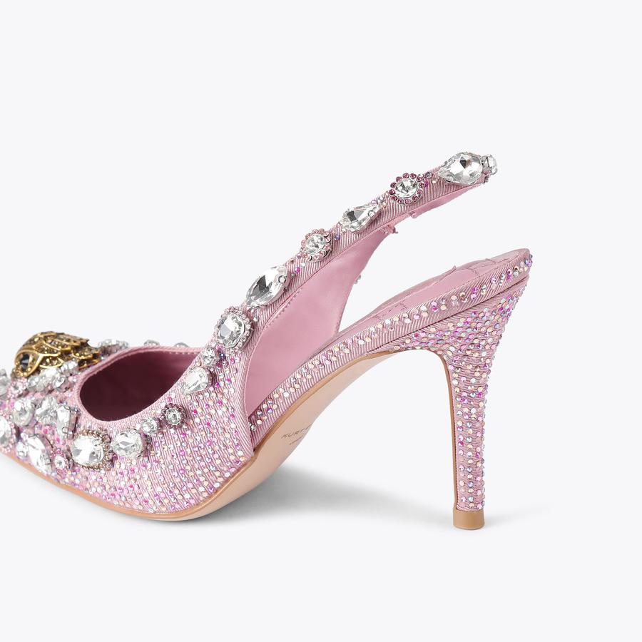 BELGRAVIA C HIGH SLING Pink Fabric Slingback Heel by KURT GEIGER