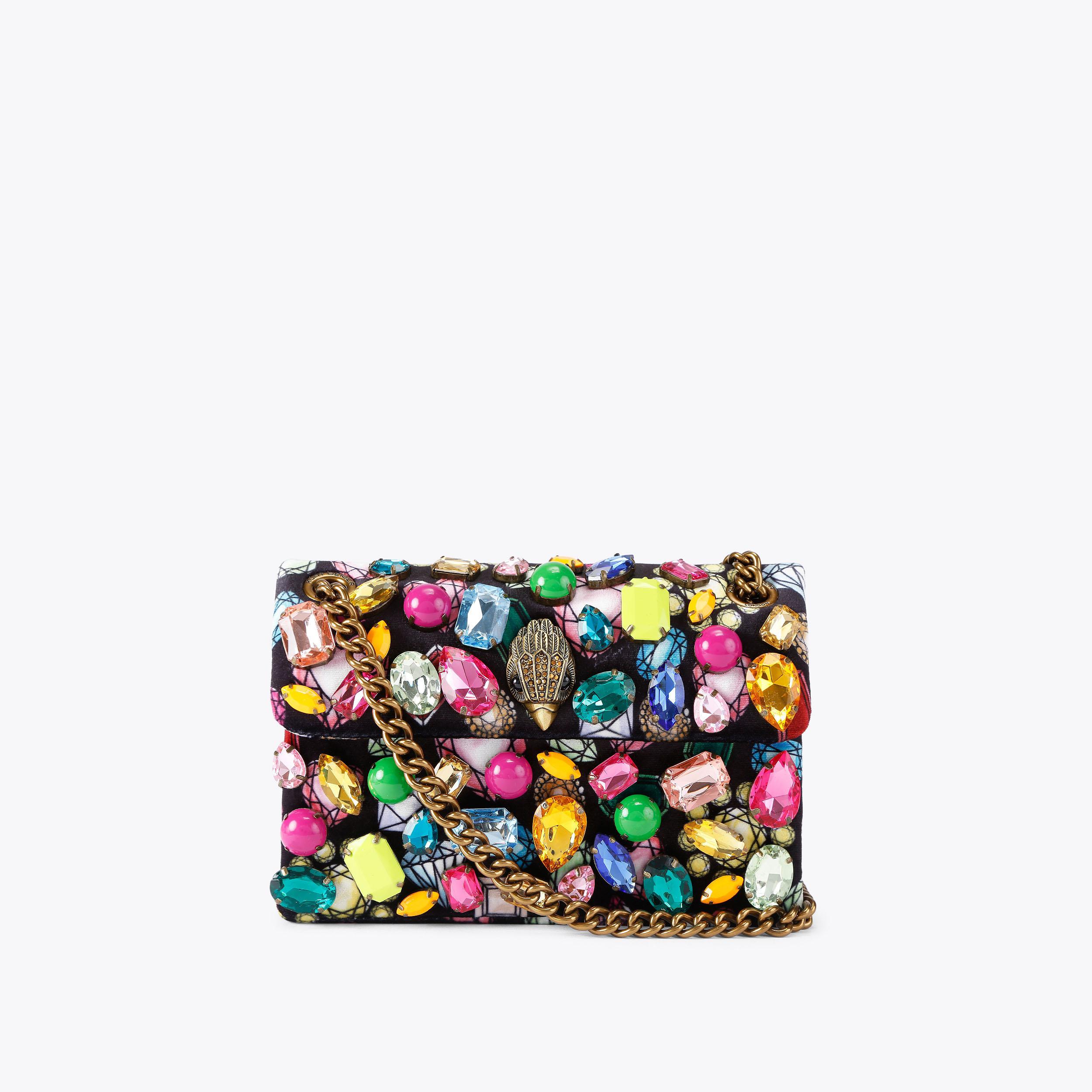 VELVET MINI KENSINGTON Velvet Jewel Cross Body Bag by KURT GEIGER