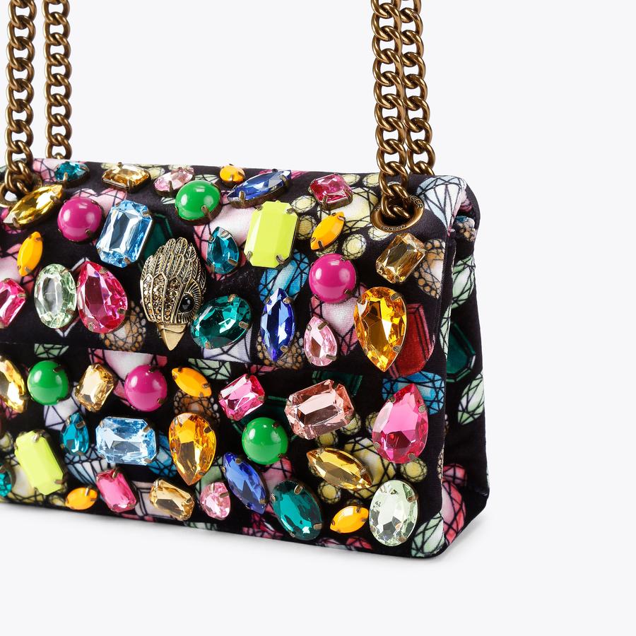 VELVET MINI KENSINGTON Velvet Jewel Cross Body Bag by KURT GEIGER