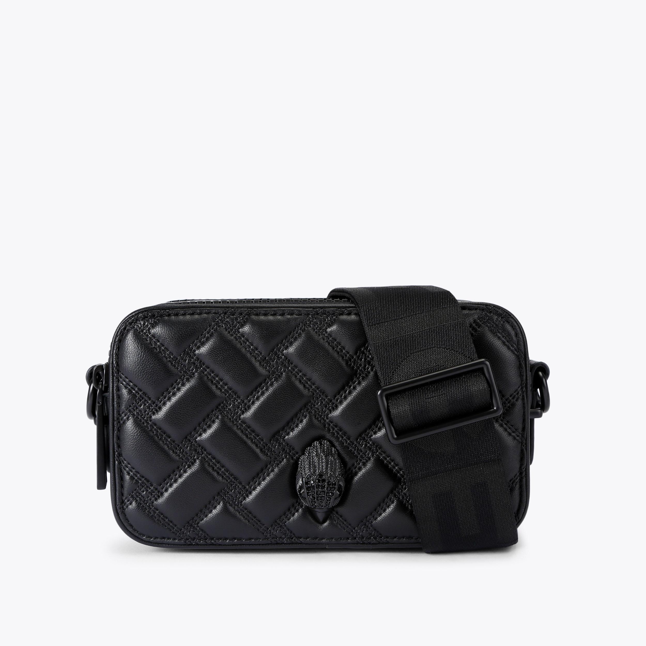 2Zip Kensington Black Leather Camera Bag | Kurt Geiger