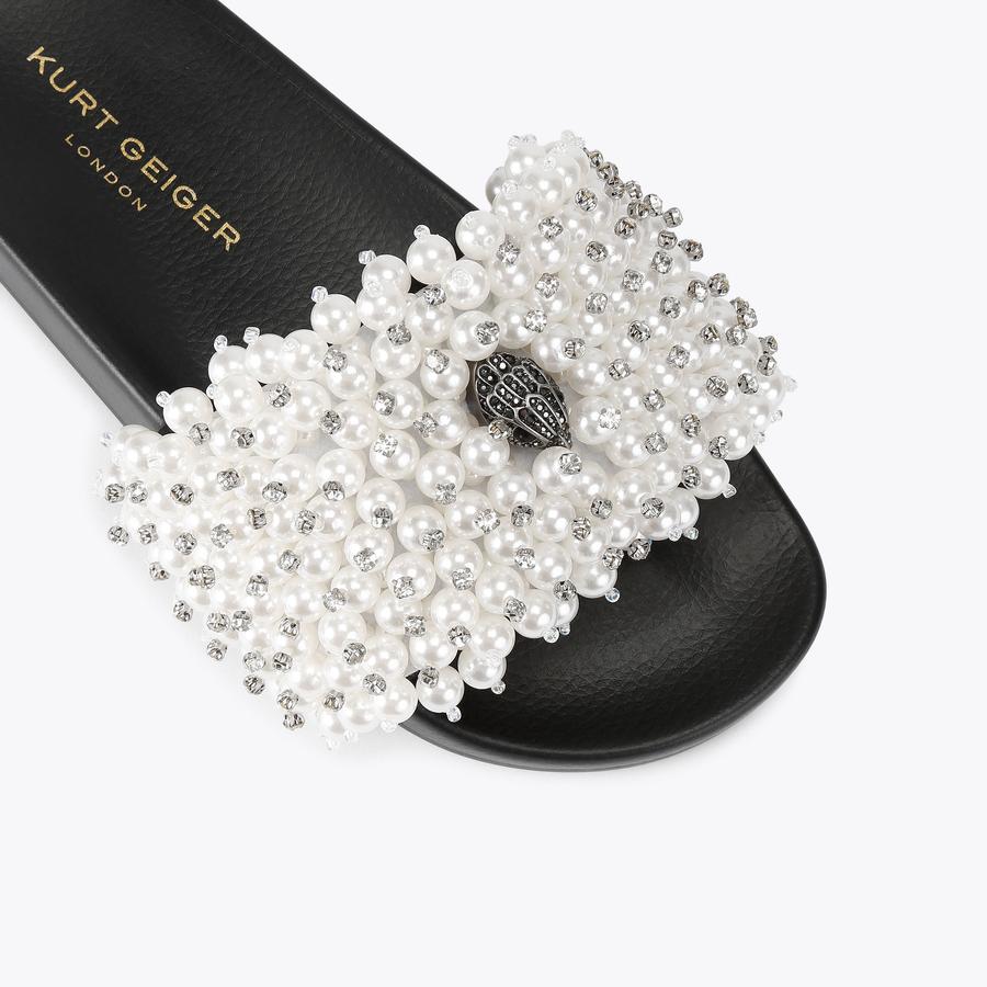 MEENA EAGLE BEAD Faux Pearl Slider Sandal by KURT GEIGER LONDON