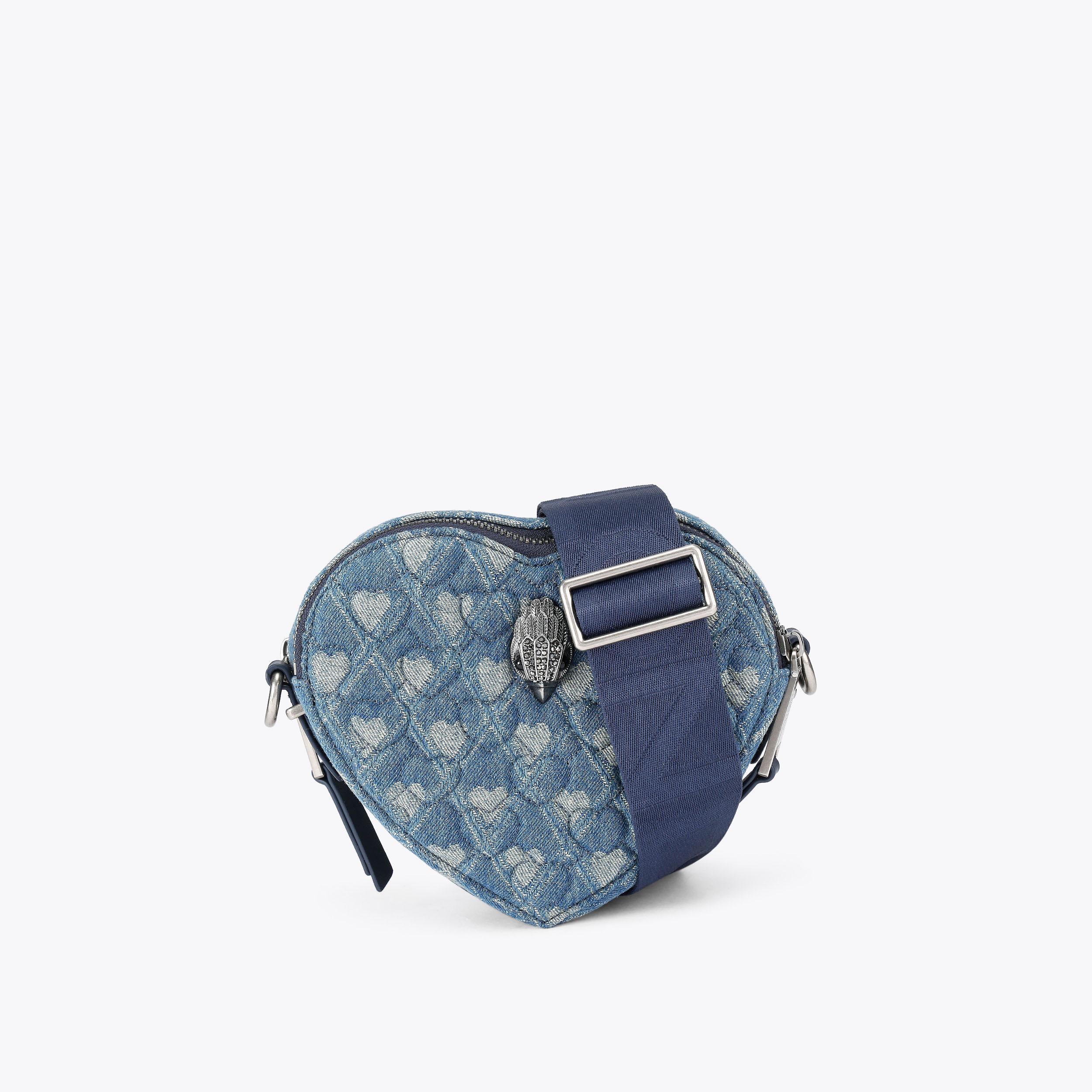 2Z KENSINGTON HEART XB Soft Denim Cross Body Bag by KURT GEIGER LONDON