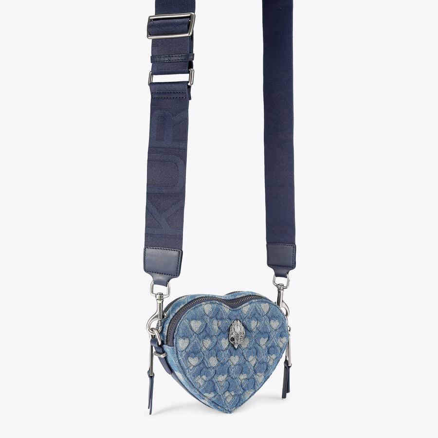2Z KENSINGTON HEART XB Soft Denim Cross Body Bag by KURT GEIGER LONDON