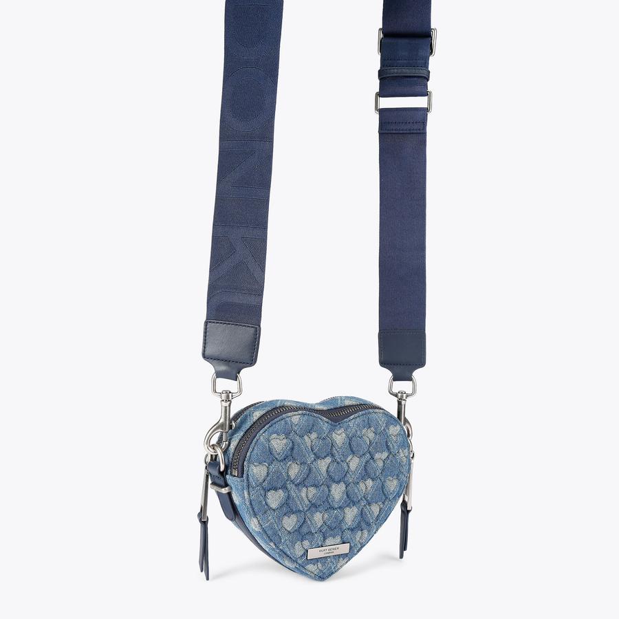 2Z KENSINGTON HEART XB Soft Denim Cross Body Bag by KURT GEIGER LONDON