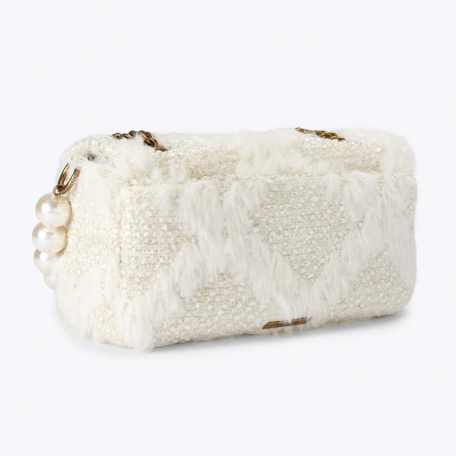 LG PIMLICO BAG White Faux Fur Shoulder Bag by KURT GEIGER LONDON