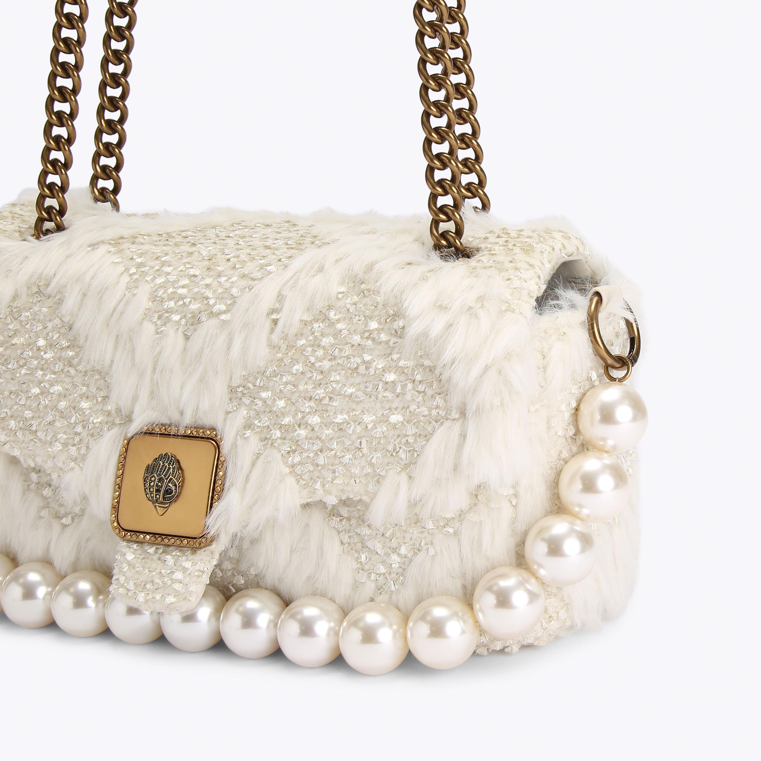 LG PIMLICO BAG White Faux Fur Shoulder Bag by KURT GEIGER LONDON