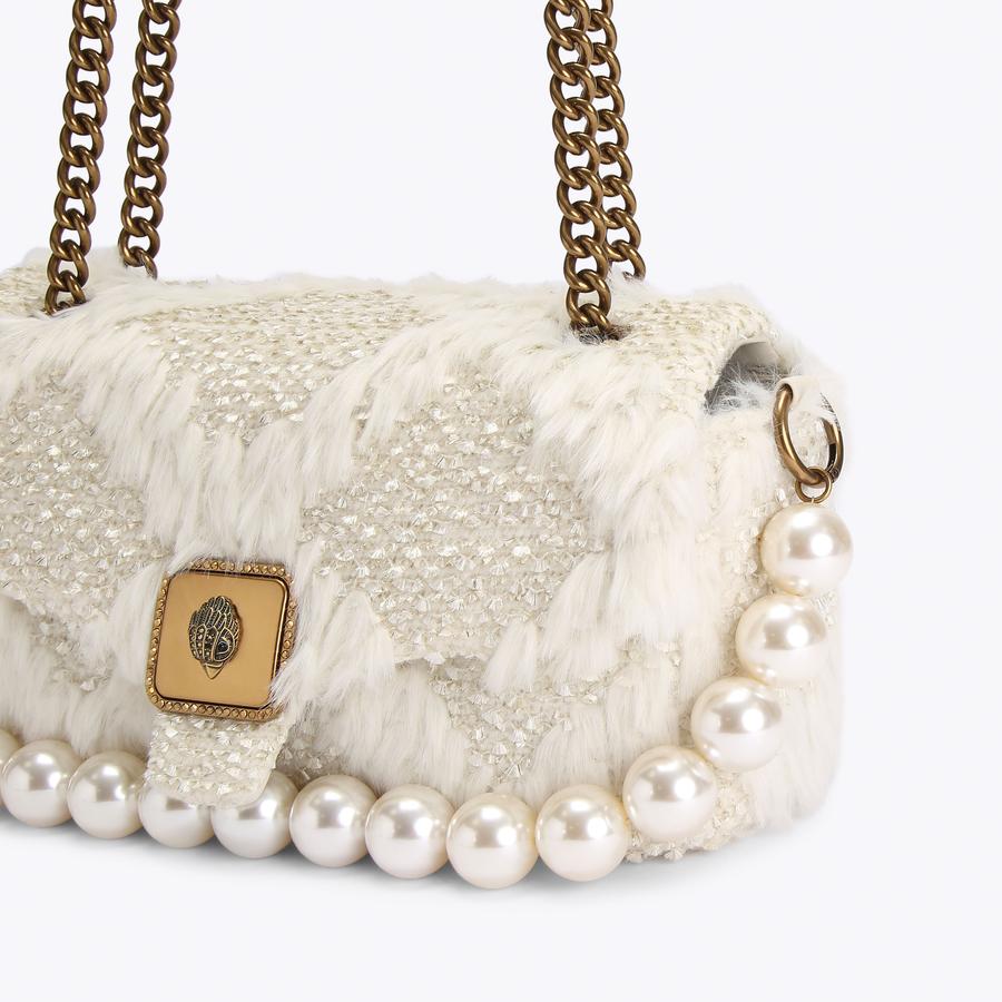 LG PIMLICO BAG White Faux Fur Shoulder Bag by KURT GEIGER LONDON