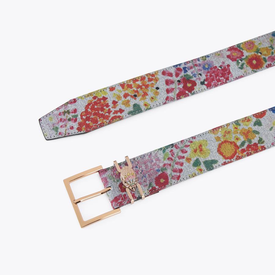 Zimmermann Floral Multi-Color Fabric Belt with Covered Buckle Wild Garden Floral Fabric Belt main image 4