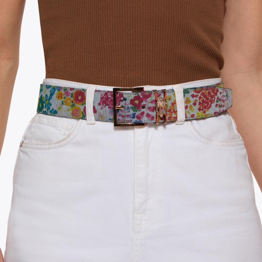 SHOREDITCH 40 BELT Denim Floral Belt by Kurt Geiger London display picture 1