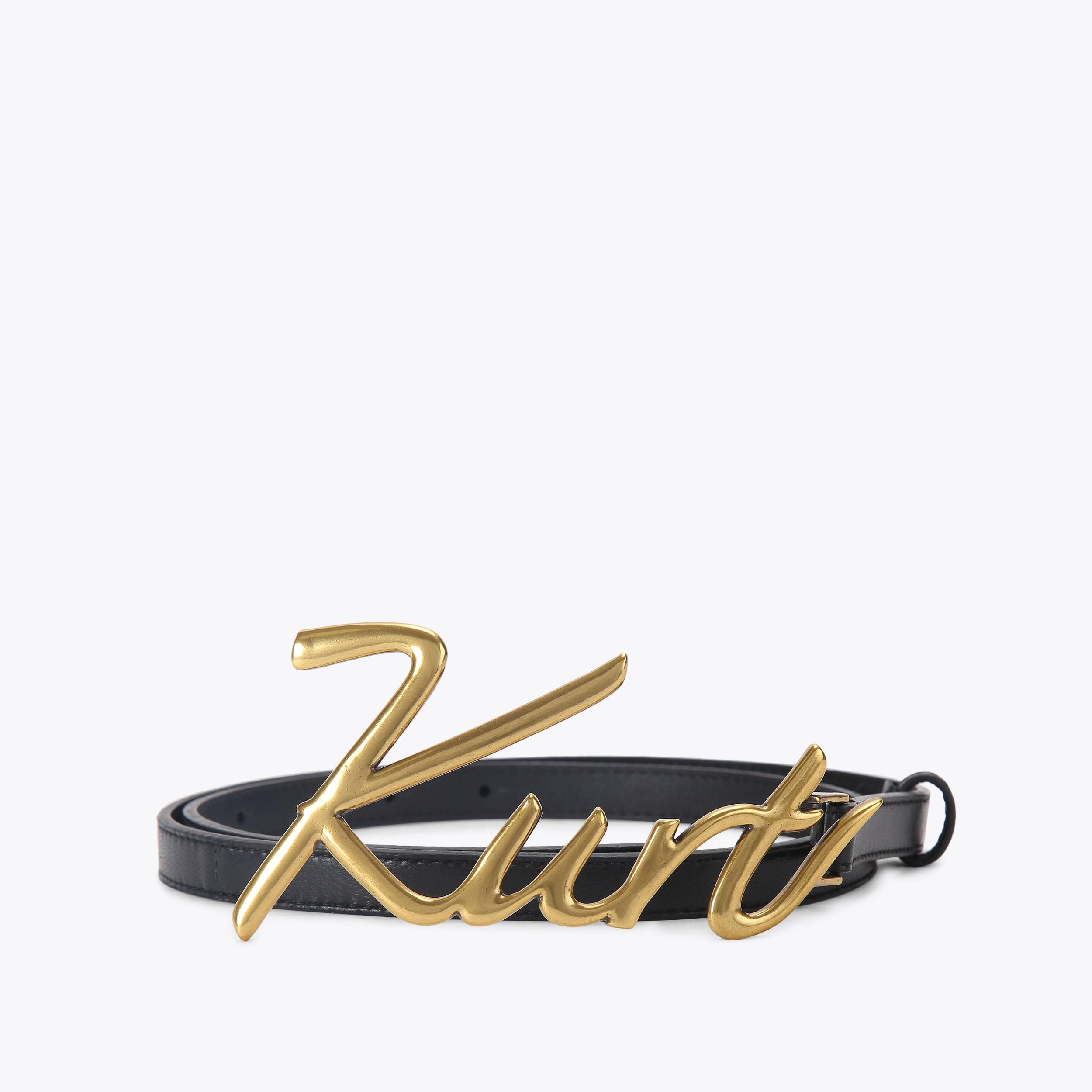 Kurt Geiger Black and Gold Belt M-L Mansion 20 Black Belt Chain Detail | Kurt Geiger main image 2