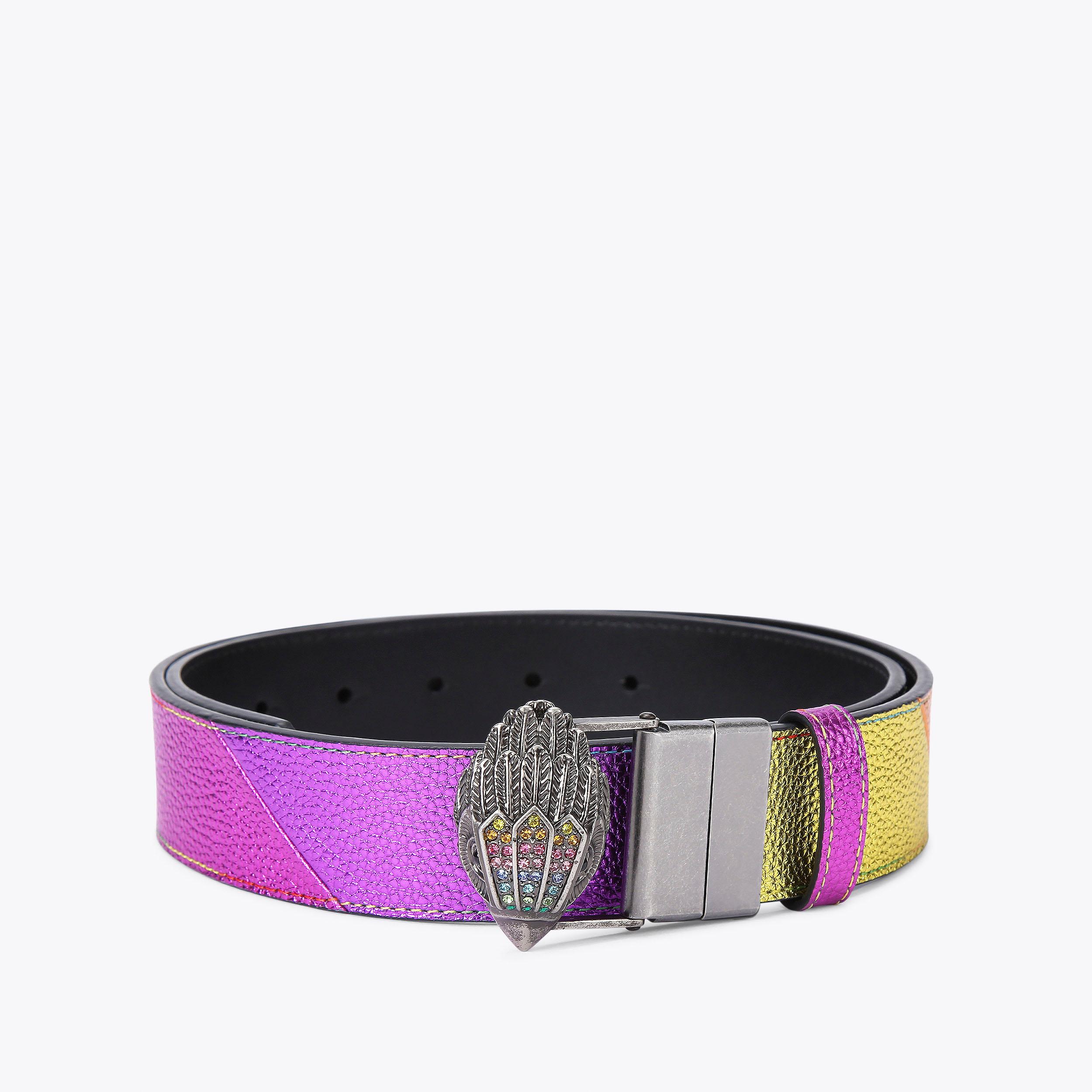 REVERSIBLE 38 EAGLE BELT Rainbow Pebble Grain Belt by KURT GEIGER LONDON