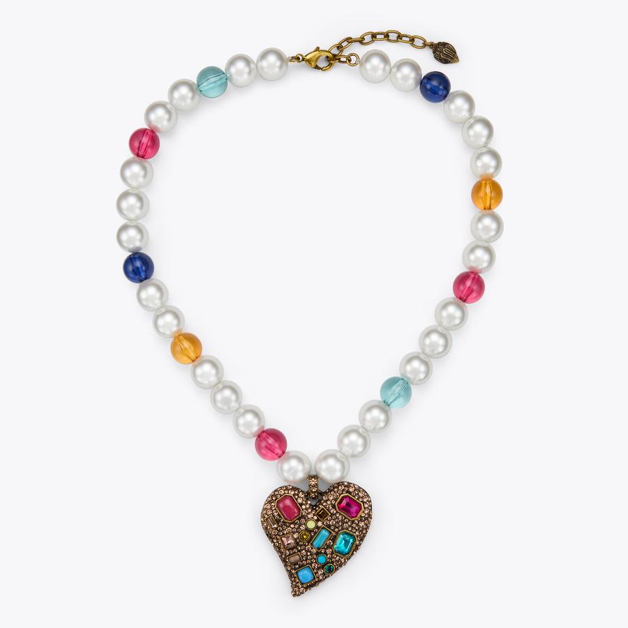 XL RAINBOW HEART NECKLACE by KURT GEIGER LONDON