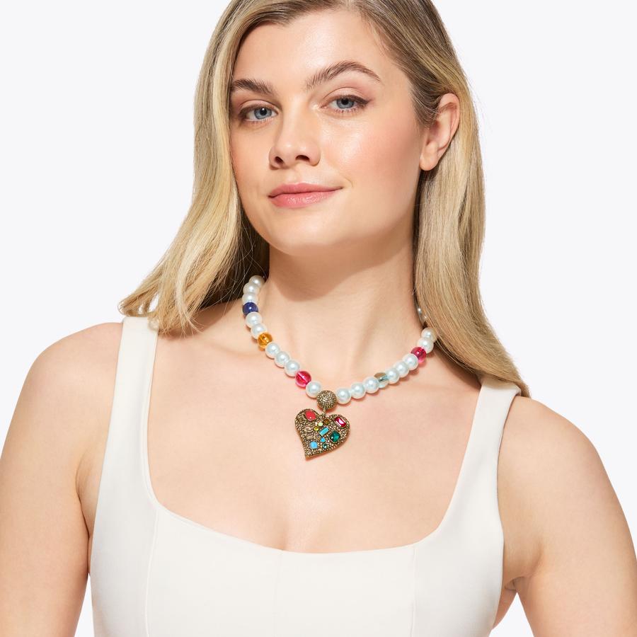 XL RAINBOW HEART NECKLACE by KURT GEIGER LONDON
