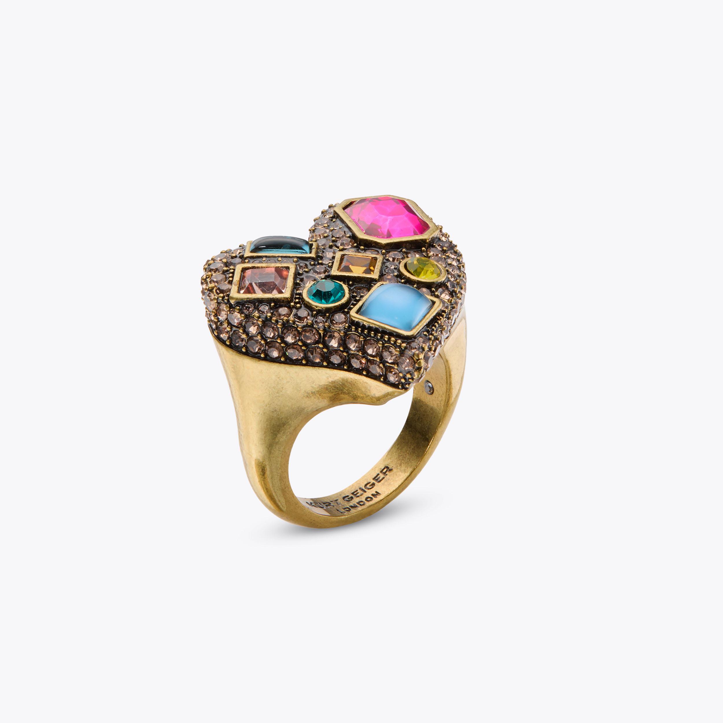 RAINBOW HEART RING by KURT GEIGER LONDON