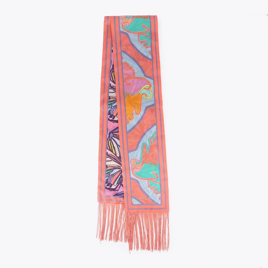 TASSEL SCARF Orange Tassel Scarf by Kurt Geiger London
