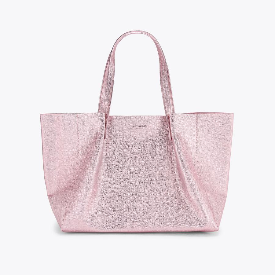 VIOLET LG TOTE Metallic Pink Tote Bag by KURT GEIGER LONDON