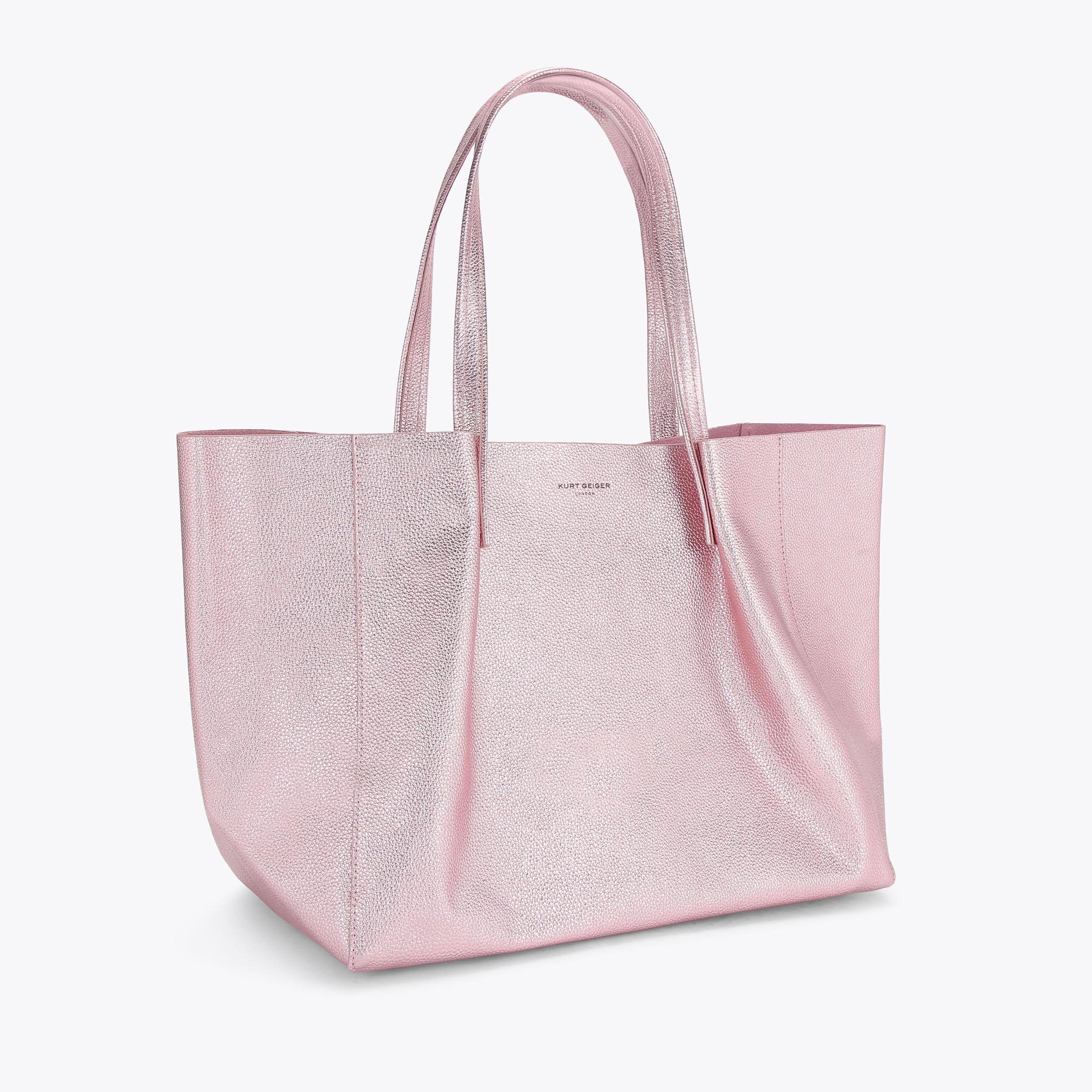 VIOLET LG TOTE Metallic Pink Tote Bag by KURT GEIGER LONDON