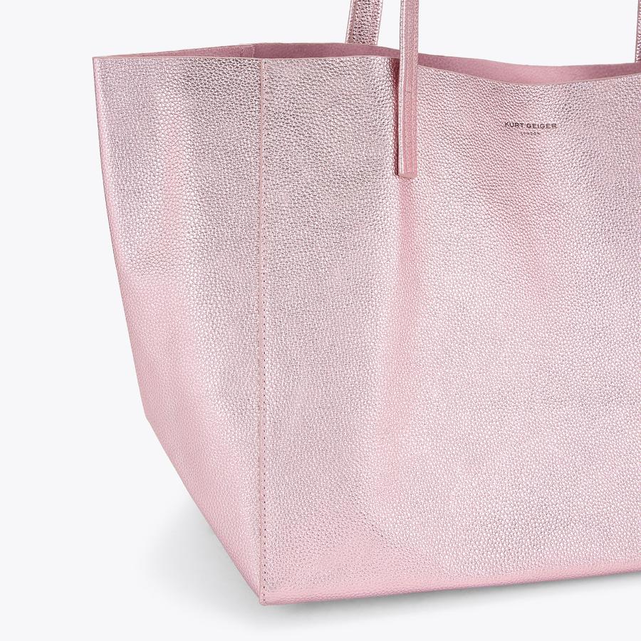 VIOLET LG TOTE Metallic Pink Tote Bag by KURT GEIGER LONDON
