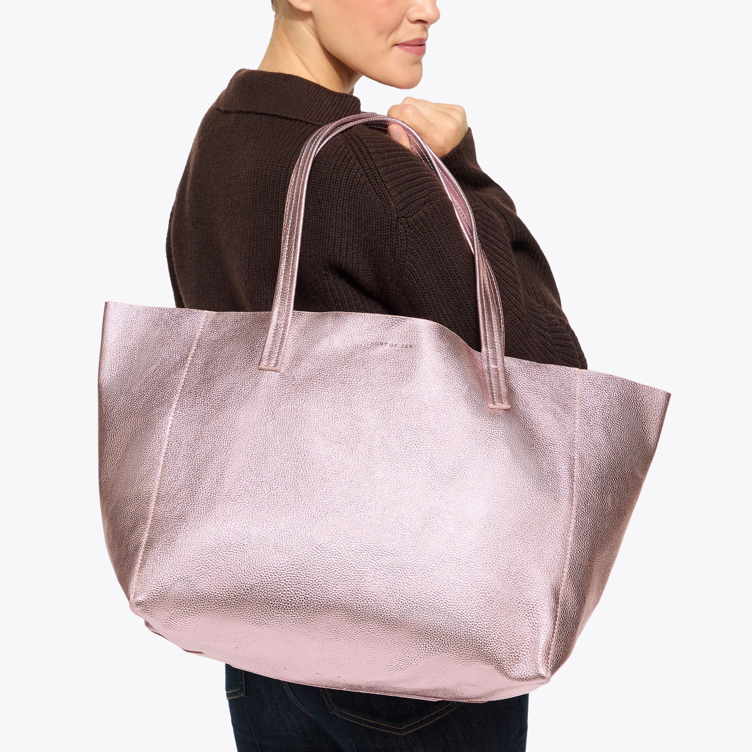 VIOLET LG TOTE Metallic Pink Tote Bag by KURT GEIGER LONDON