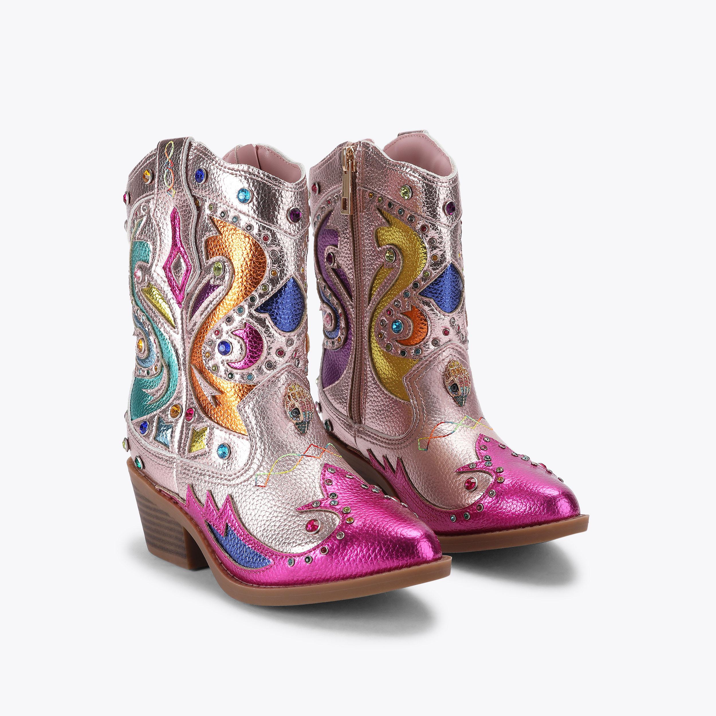 MINI KENSINGTON COWBOY Multi-Colour Leather Cowboy Boot by Kurt