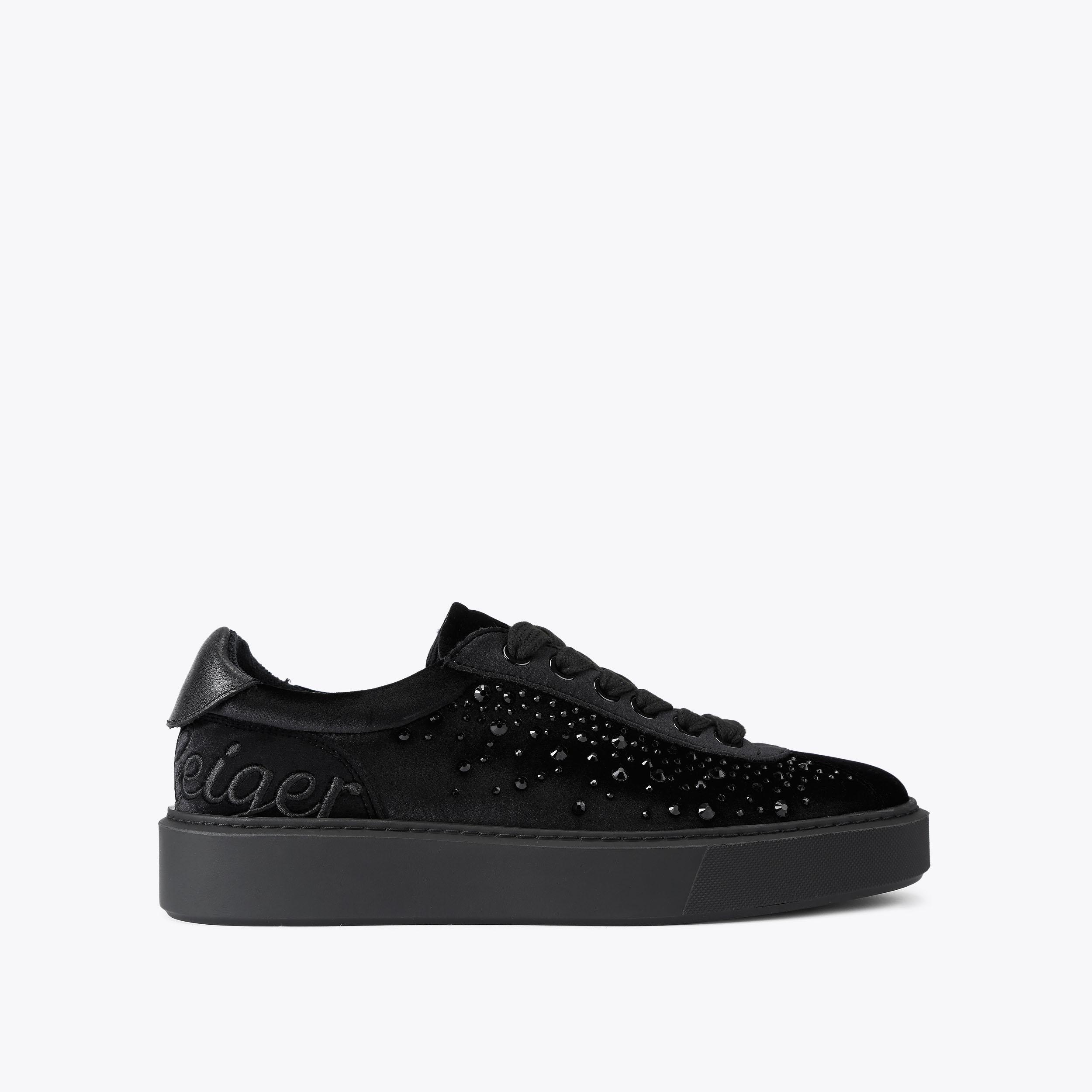 Laney Croc Black Leather Sneakers for Men | Kurt Geiger