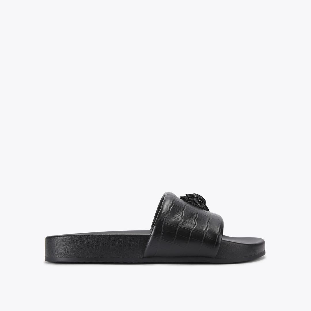 BROCKWELL SLIDE Black Patent Slide On Sandal by Kurt Geiger London — Kurt Geiger London