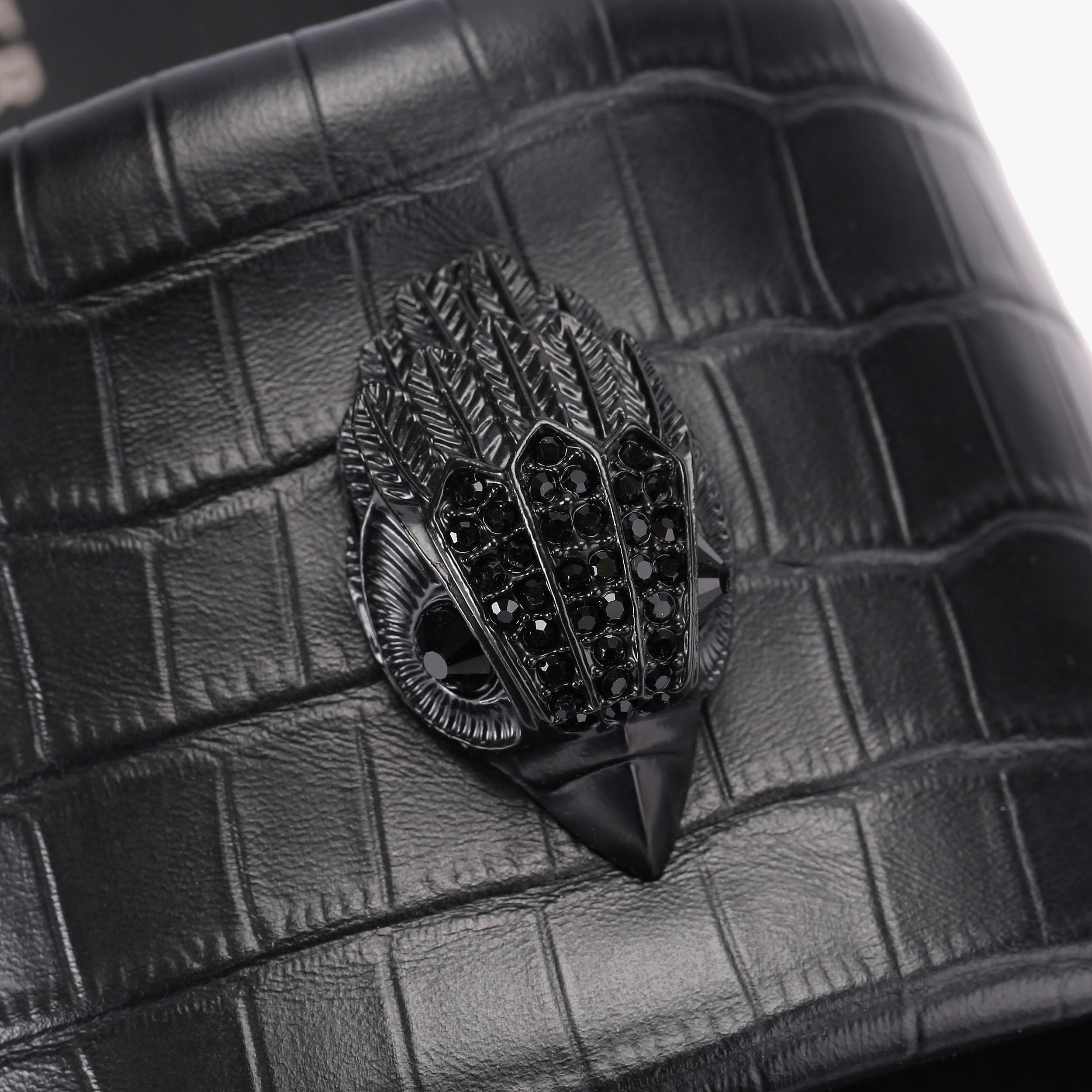 BROCKWELL SLIDE Black Patent Slide On Sandal by Kurt Geiger London