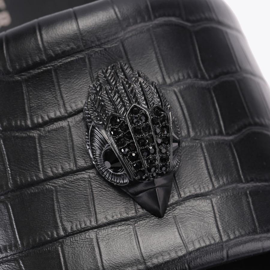 BROCKWELL SLIDE Black Patent Slide On Sandal by Kurt Geiger London