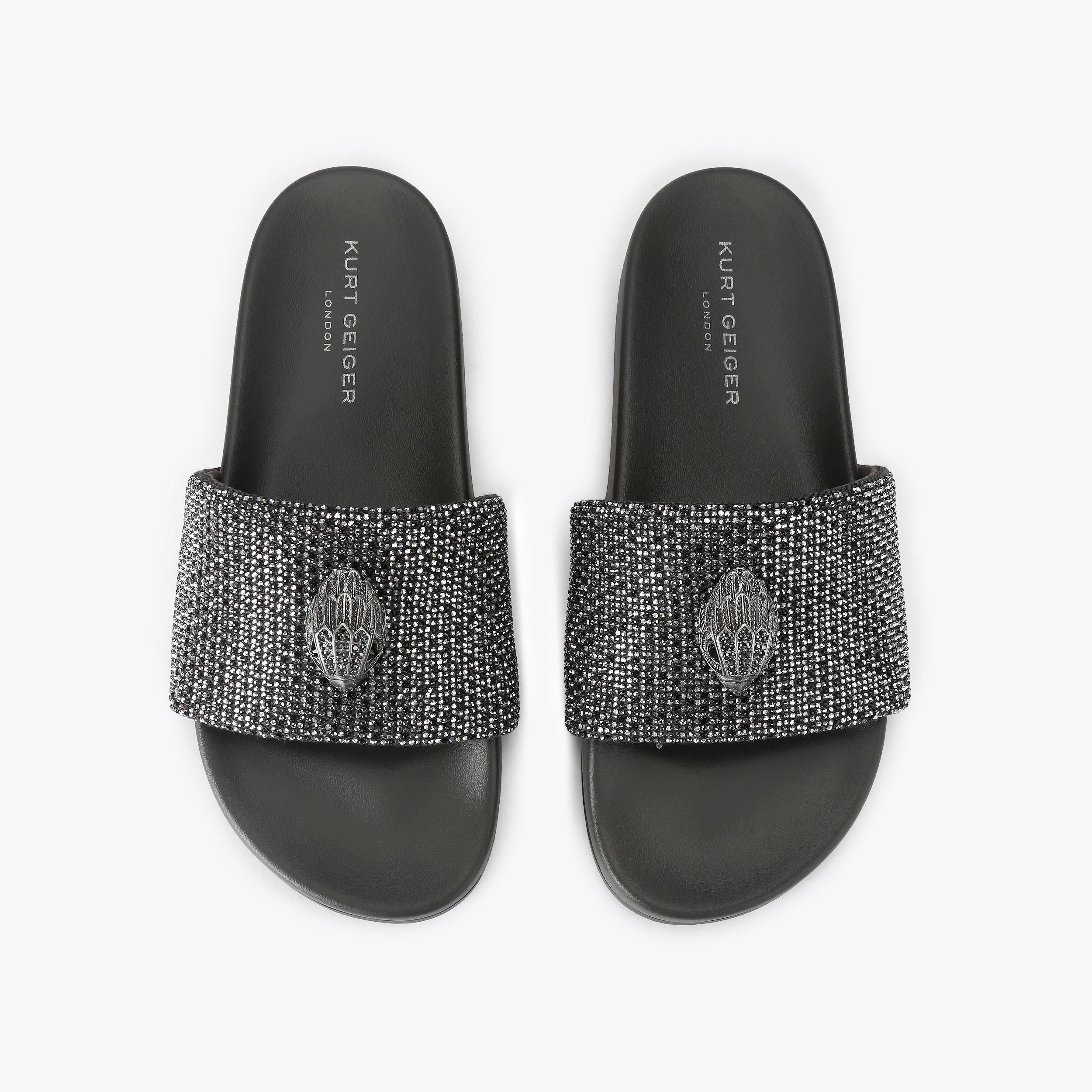 BROCKWELL SLIDE Grey Slide On Sandal by Kurt Geiger London