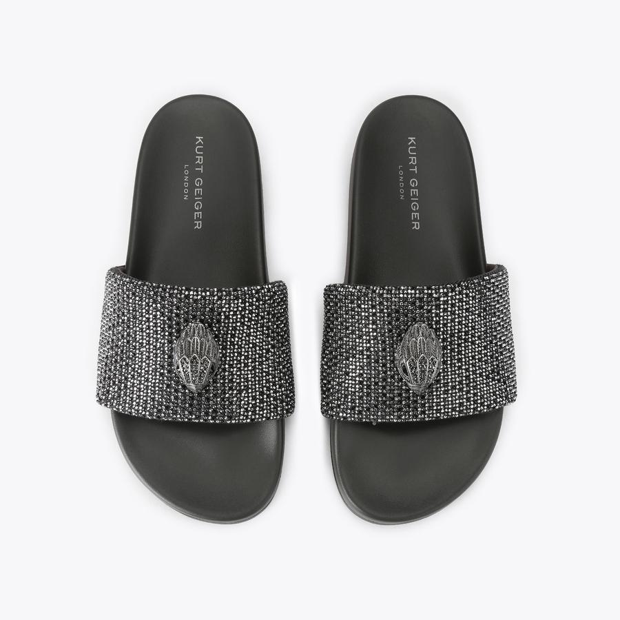 BROCKWELL SLIDE Grey Slide On Sandal by Kurt Geiger London