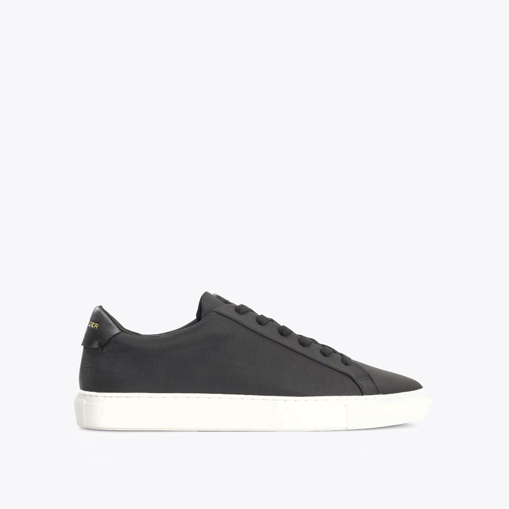 BLACK DONNIE RECYCLED BLACK LOW LACE UP SNEAKERS by KURT GEIGER LONDON