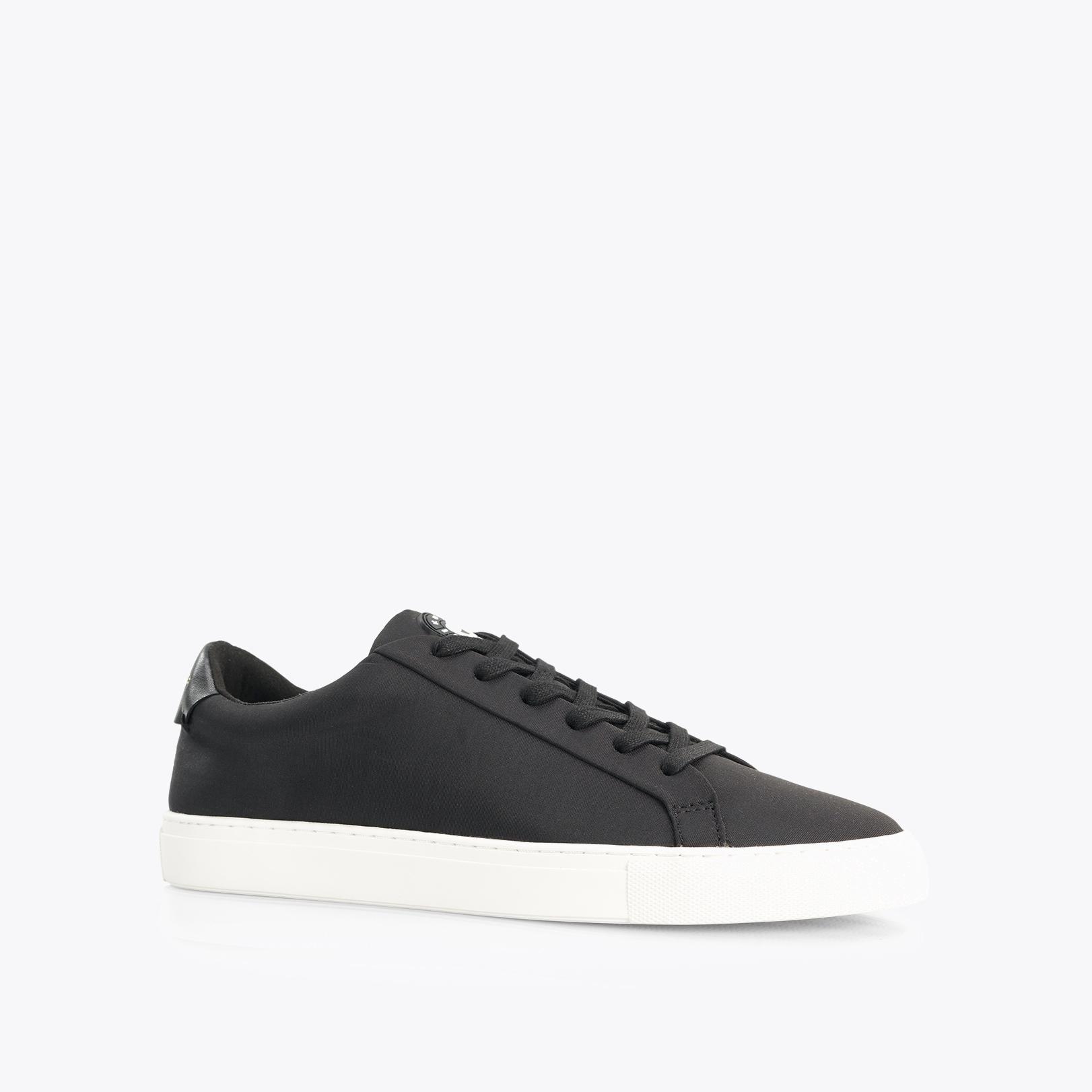 BLACK DONNIE RECYCLED BLACK LOW LACE UP SNEAKERS by KURT GEIGER LONDON