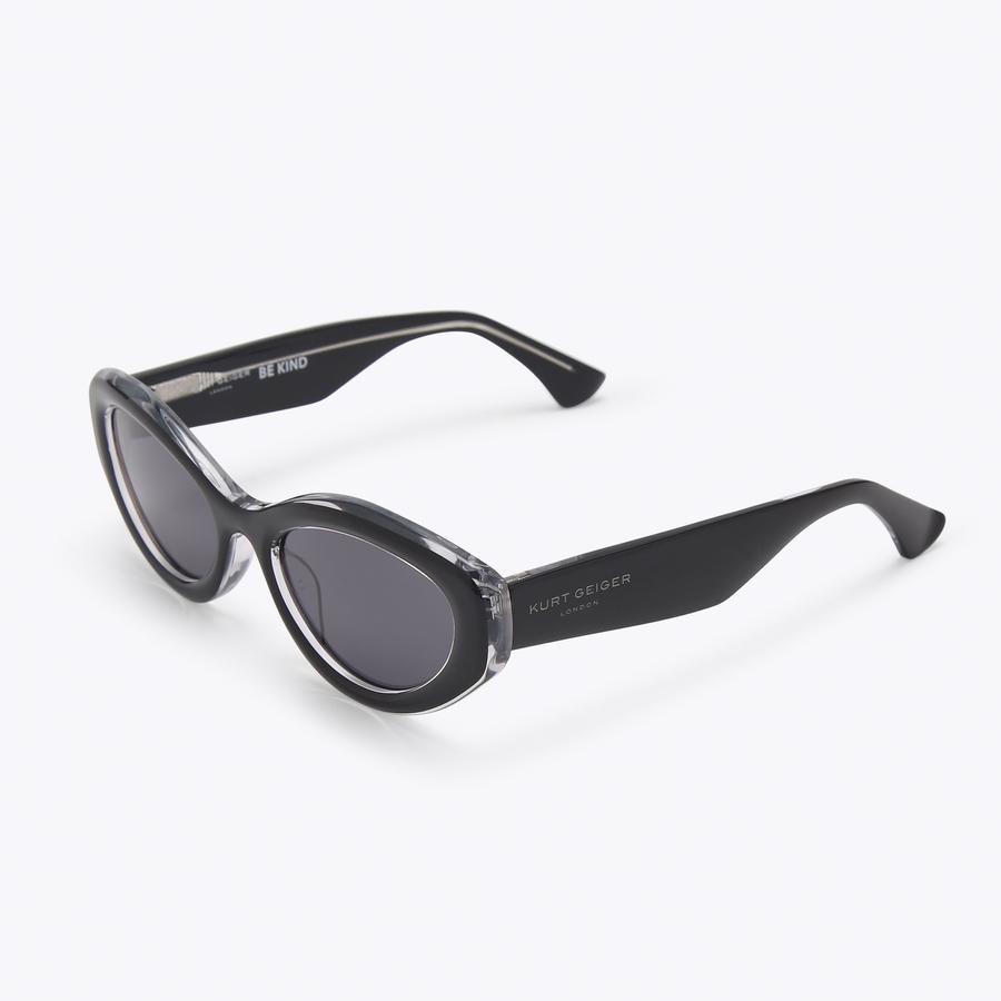 KENSINGTON SM CAT-EYE Black Acetate Sunglasses by Kurt Geiger London