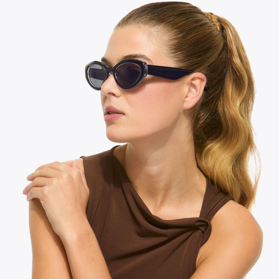 KENSINGTON SM CAT-EYE Black Acetate Sunglasses by Kurt Geiger London