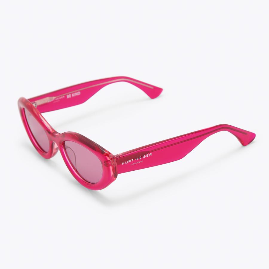 KENSINGTON SM CAT-EYE Fuchsia Acetate Cat Eye Sunglasses by Kurt