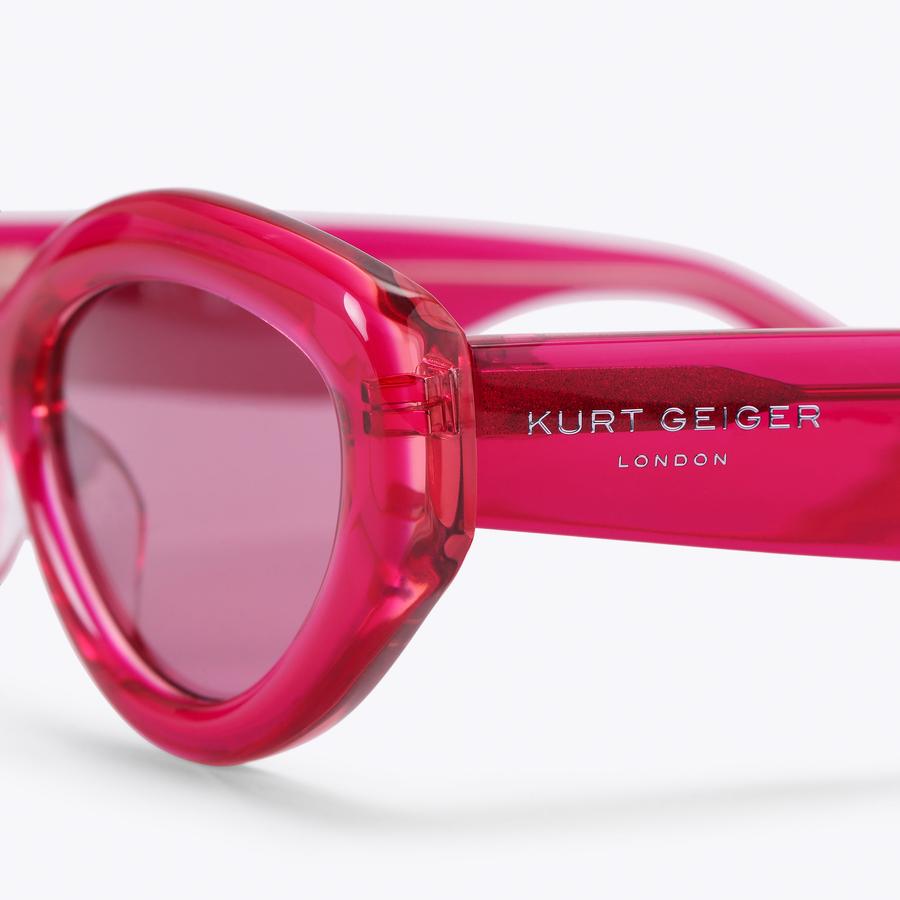 KENSINGTON SM CAT-EYE Fuchsia Acetate Cat Eye Sunglasses by Kurt