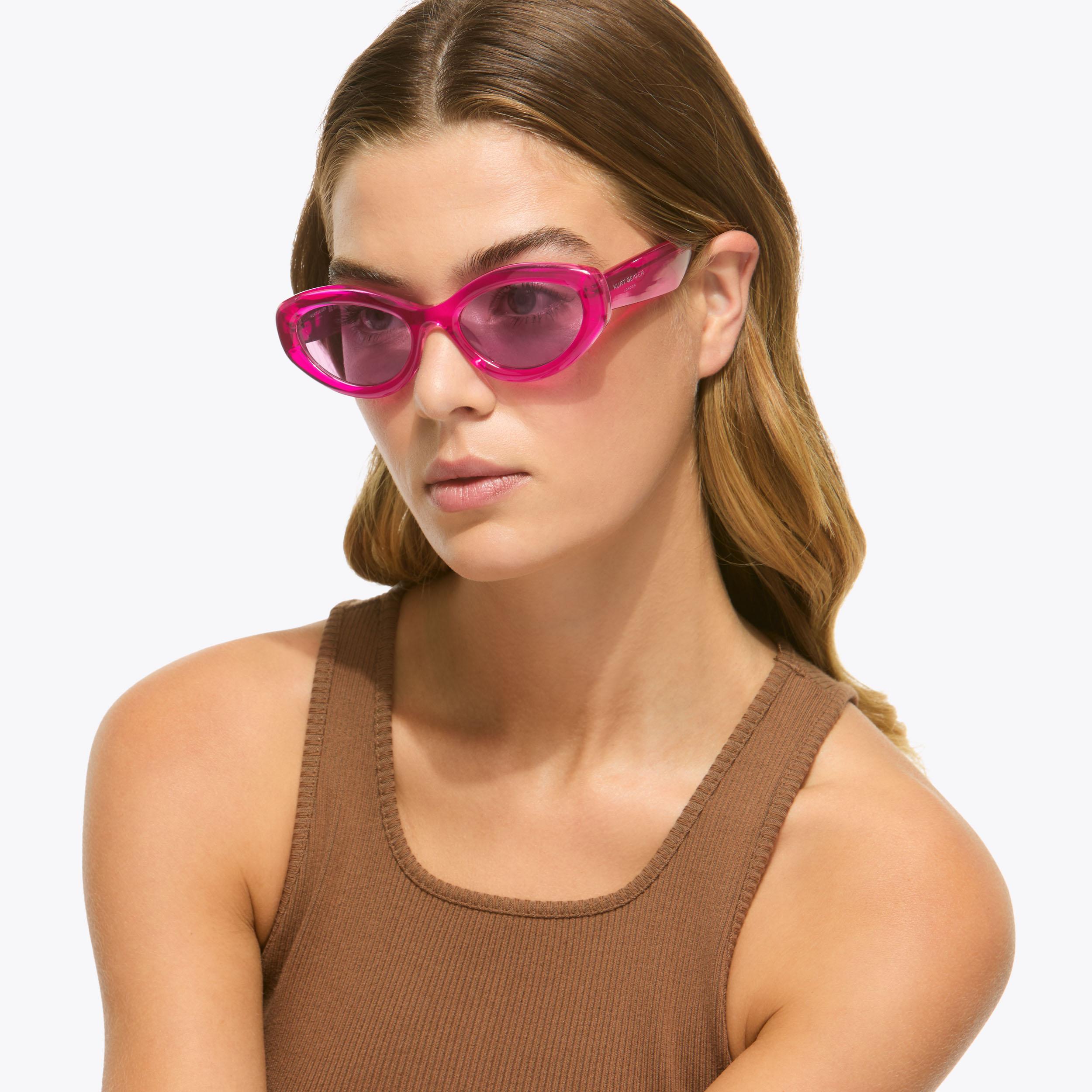 KENSINGTON SM CAT-EYE Fuchsia Acetate Cat Eye Sunglasses by Kurt