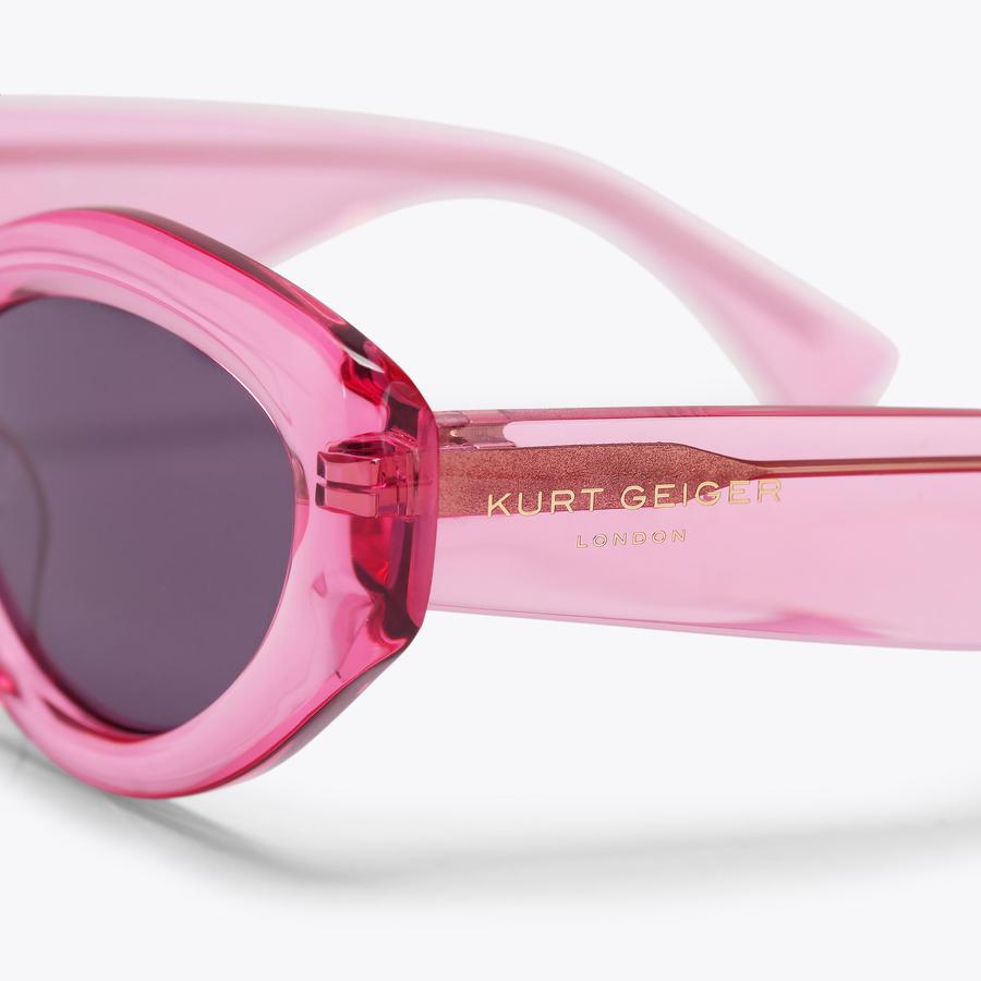 KENSINGTON SM CAT-EYE Pale Pink Cat Eye Sunglasses by Kurt Geiger